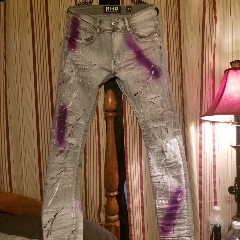 AHP men's Jean's with paint splatter
